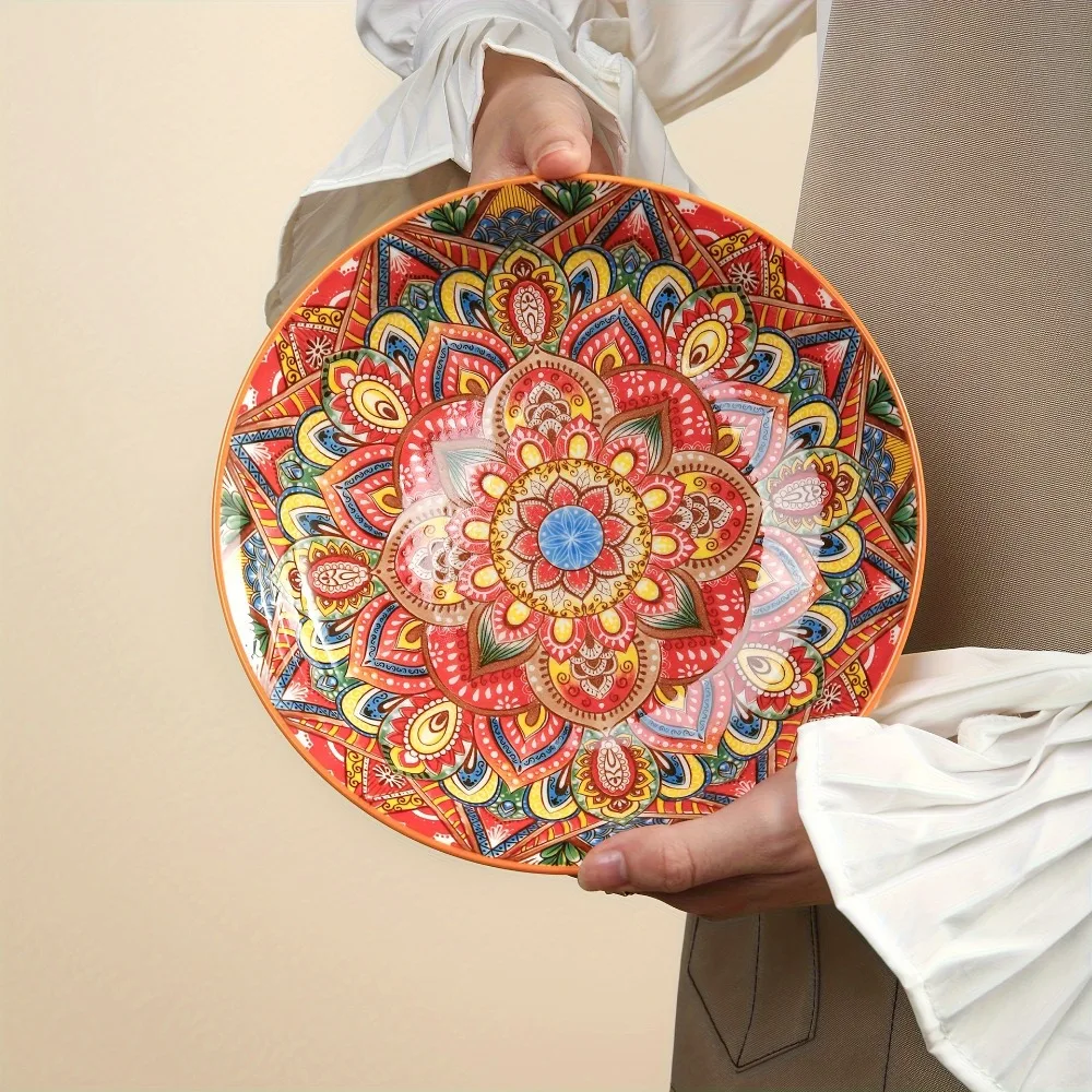 Tableware Flower Pattern Bohemian Ceramic Plate Colorful Round Dinner Plate Deepened Underglaze Meal Dish Fruit
Tableware Flower Pattern Bohemian Ceramic Plate Colorful Round Dinner Plate Deepened Underglaze Meal Dish Fruit