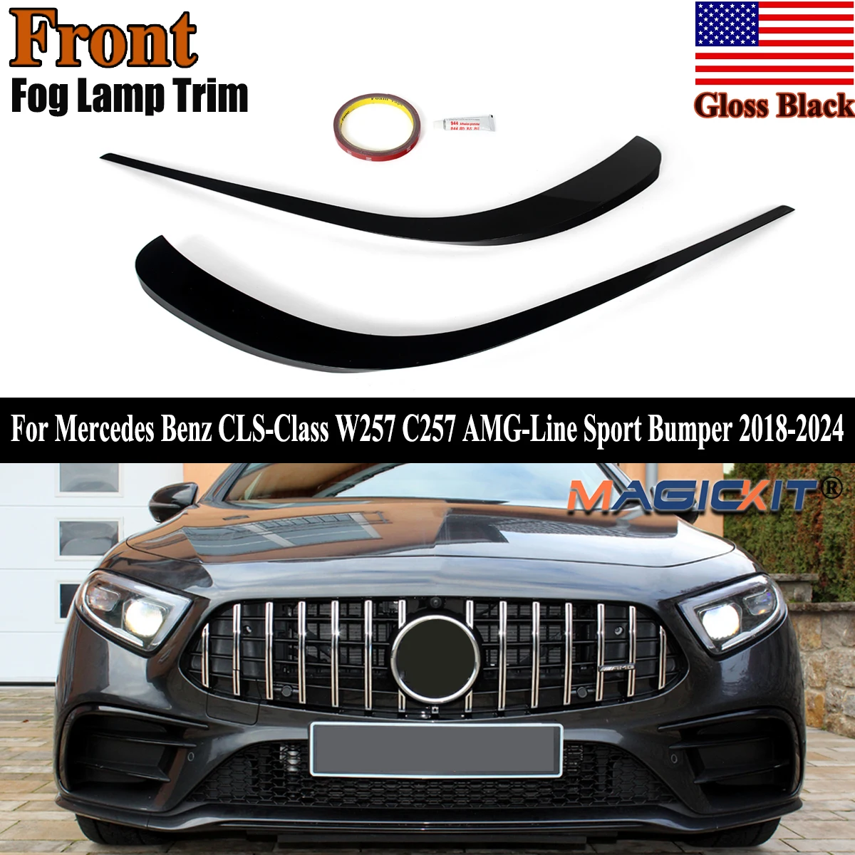 2Pcs Front Bumper Fog Light Trim Eyebrow Strip for Mercedes Benz CLS Class W257 CLS350 CLS450 A-Line Sport 2020+ Front Bumper
2Pcs Front Bumper Fog Light Trim Eyebrow Strip for Mercedes Benz CLS Class W257 CLS350 CLS450 A-Line Sport 2020+ Front Bumper