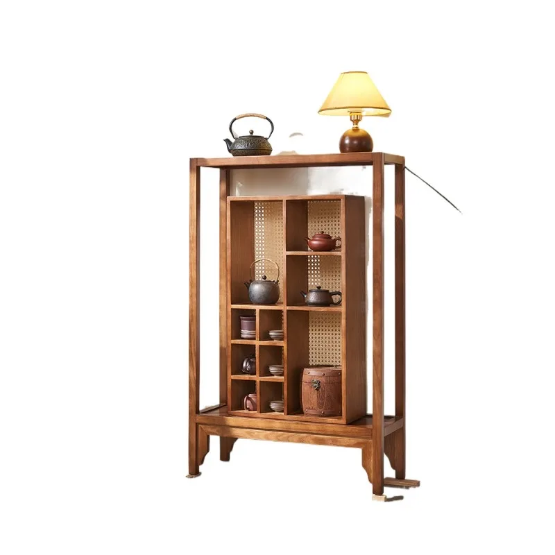 Bogu rack display cabinet against the wall rattan tea cabinet locker tea set tea cup rack
Bogu rack display cabinet against the wall rattan tea cabinet locker tea set tea cup rack