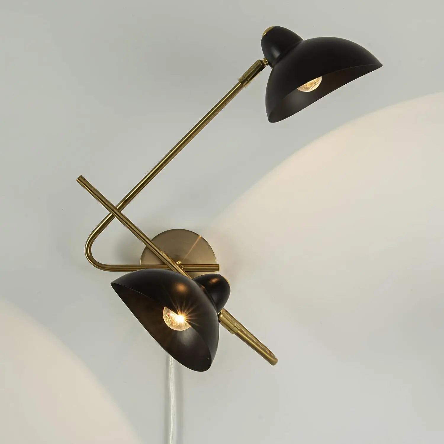 Light Plug in Wall Sconces, Black and Gold Swing Arms Wall Lamp for Living Room Bedroom Bedside Wall Light with Plug Cord
Light Plug in Wall Sconces, Black and Gold Swing Arms Wall Lamp for Living Room Bedroom Bedside Wall Light with Plug Cord
