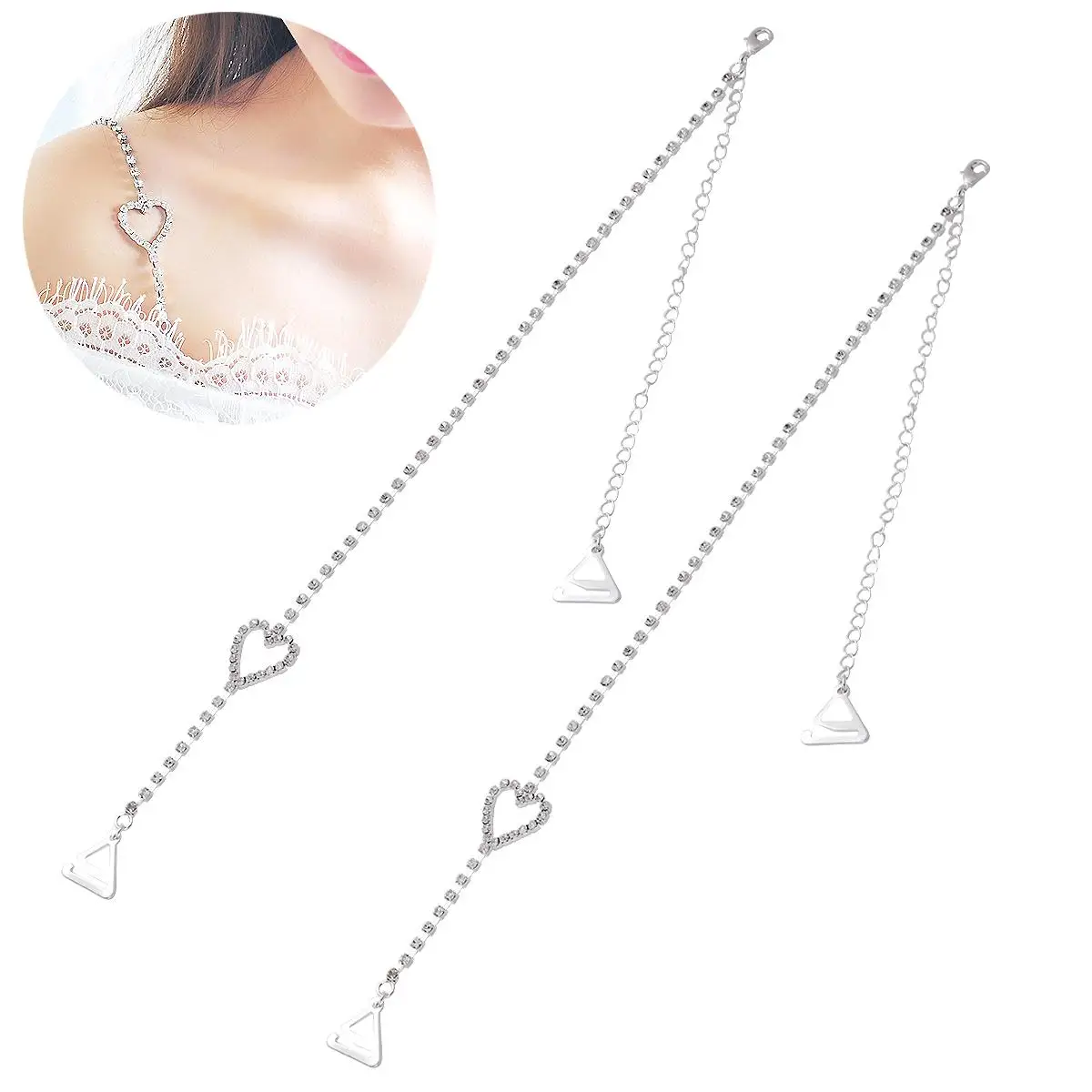 Rhinestone Bra Straps Decorative Replacement Adjustable Length Crystal Double Chain Suitable Tank Halter Tube Dresses Swimsuits
Rhinestone Bra Straps Decorative Replacement Adjustable Length Crystal Double Chain Suitable Tank Halter Tube Dresses Swimsuits