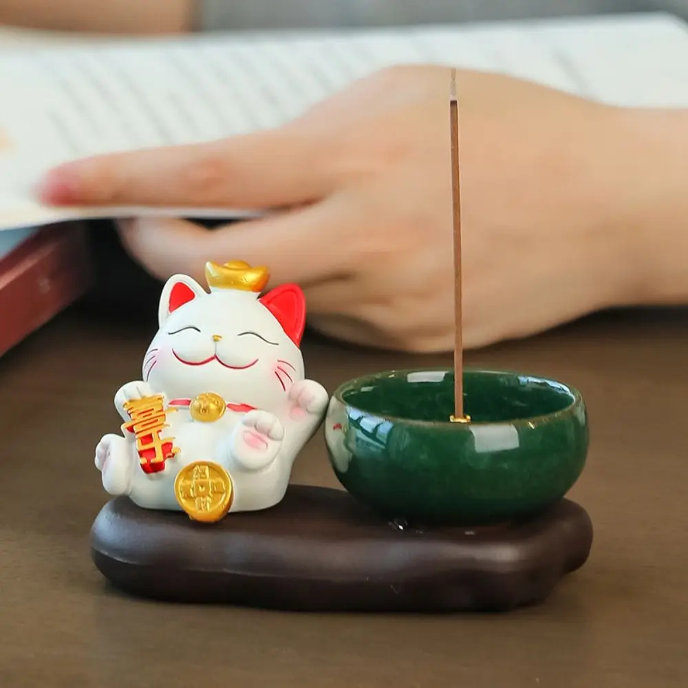Creative Lucky Cat Incense Burner Traditional Chinese Style Incense Stick Holder Ceramic Zen-like Tea Table Oraments
Creative Lucky Cat Incense Burner Traditional Chinese Style Incense Stick Holder Ceramic Zen-like Tea Table Oraments