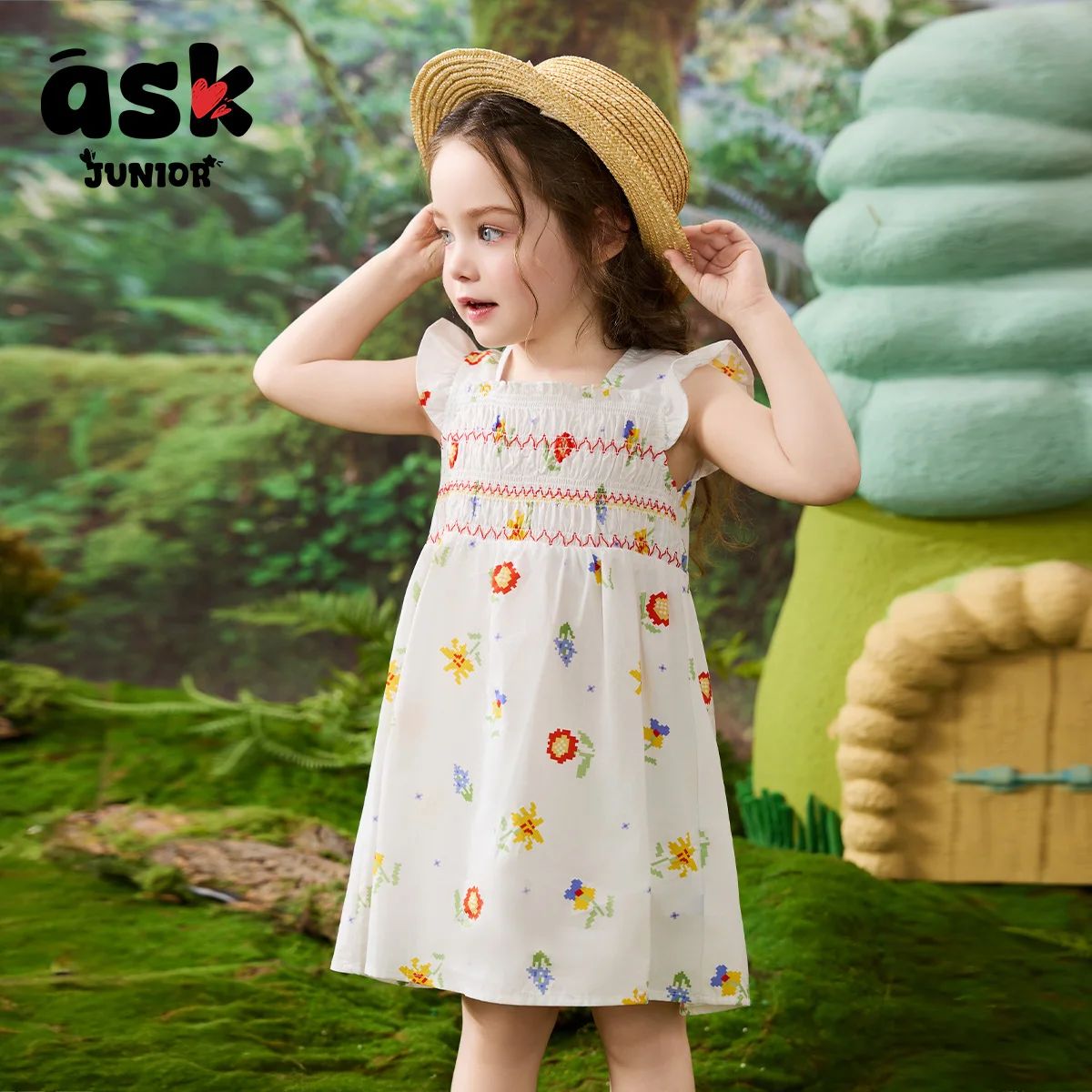 Ask Junior Children's Summer Skirt Girls' Sunflower Print Small Flying Sleeve Dress
Ask Junior Children's Summer Skirt Girls' Sunflower Print Small Flying Sleeve Dress