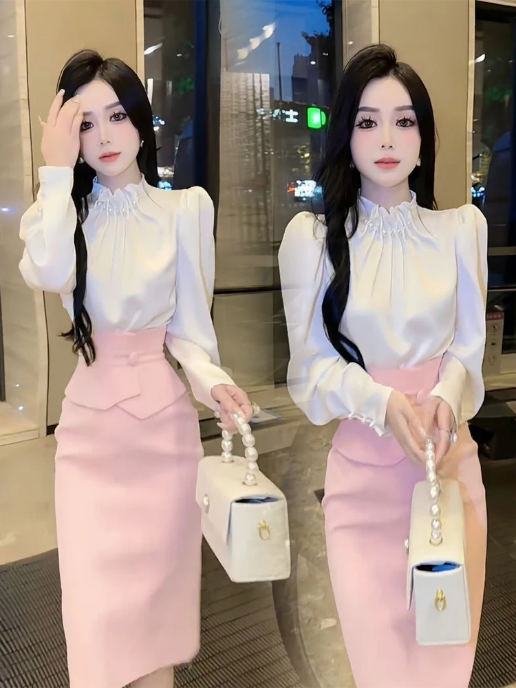Elegant Fashion Set Shirt And Half-length Skirt Women's Spring New Style Shirt Tailored Skirt Two-piece Set Business Commute
Elegant Fashion Set Shirt And Half-length Skirt Women's Spring New Style Shirt Tailored Skirt Two-piece Set Business Commute