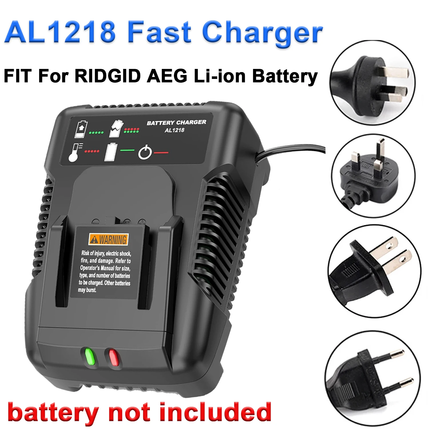 High Quality18V 14.4V Fast Charger for AEG RIDGID R86091 R86092 Replacement, Compatible with NiCad/Li-Ion Battery
High Quality18V 14.4V Fast Charger for AEG RIDGID R86091 R86092 Replacement, Compatible with NiCad/Li-Ion Battery