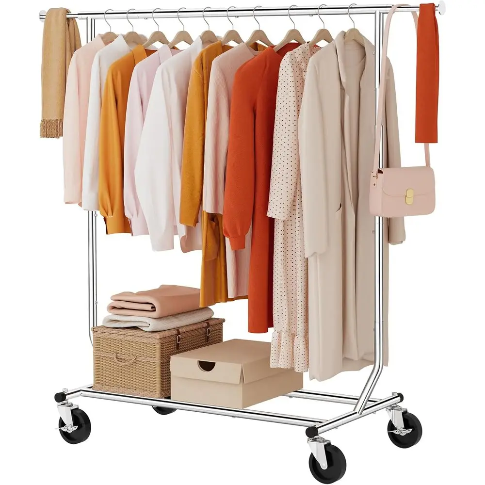 Clothing Rack Heavy Duty Clothes Racks Foldable Garment Rack with Wheels and Extendable Rod, Collapsible Clothing Rack Max Capac
Clothing Rack Heavy Duty Clothes Racks Foldable Garment Rack with Wheels and Extendable Rod, Collapsible Clothing Rack Max Capac