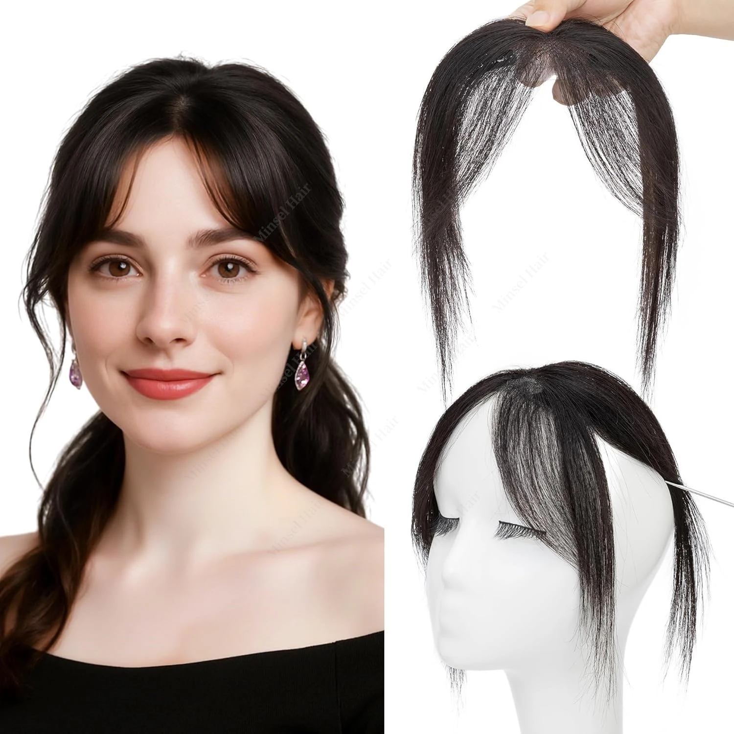 Hairline Topper Human Hair For Women 5x13cm Base Weightless Cover Forehead Hairline Black Brown Bangs Breathable for Summer
Hairline Topper Human Hair For Women 5x13cm Base Weightless Cover Forehead Hairline Black Brown Bangs Breathable for Summer