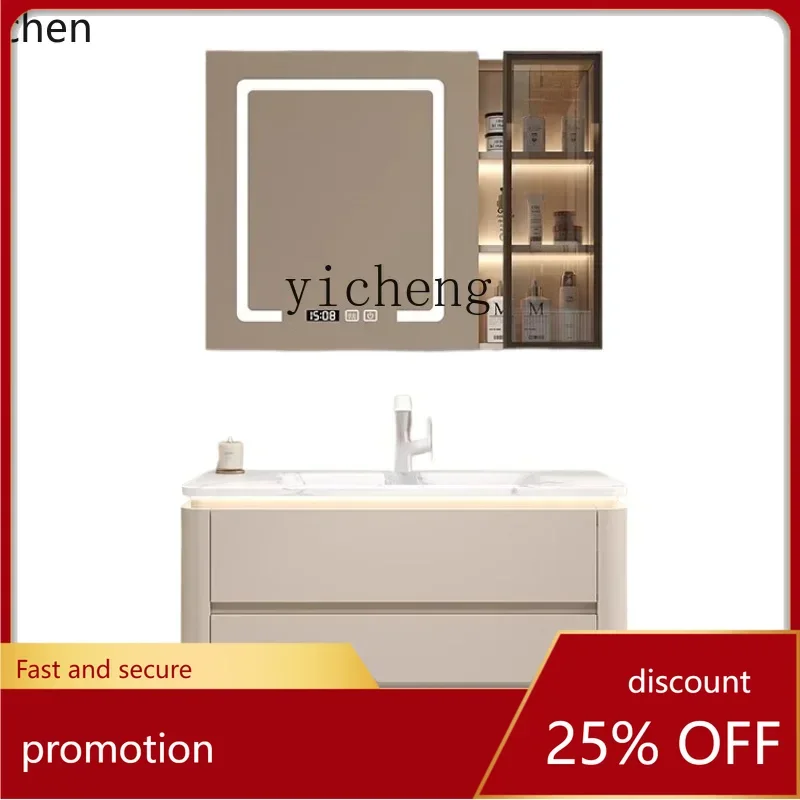 ZMLsimple cream wind bathroom cabinet integrated ceramic basin combination washing table toilet face table
ZMLsimple cream wind bathroom cabinet integrated ceramic basin combination washing table toilet face table