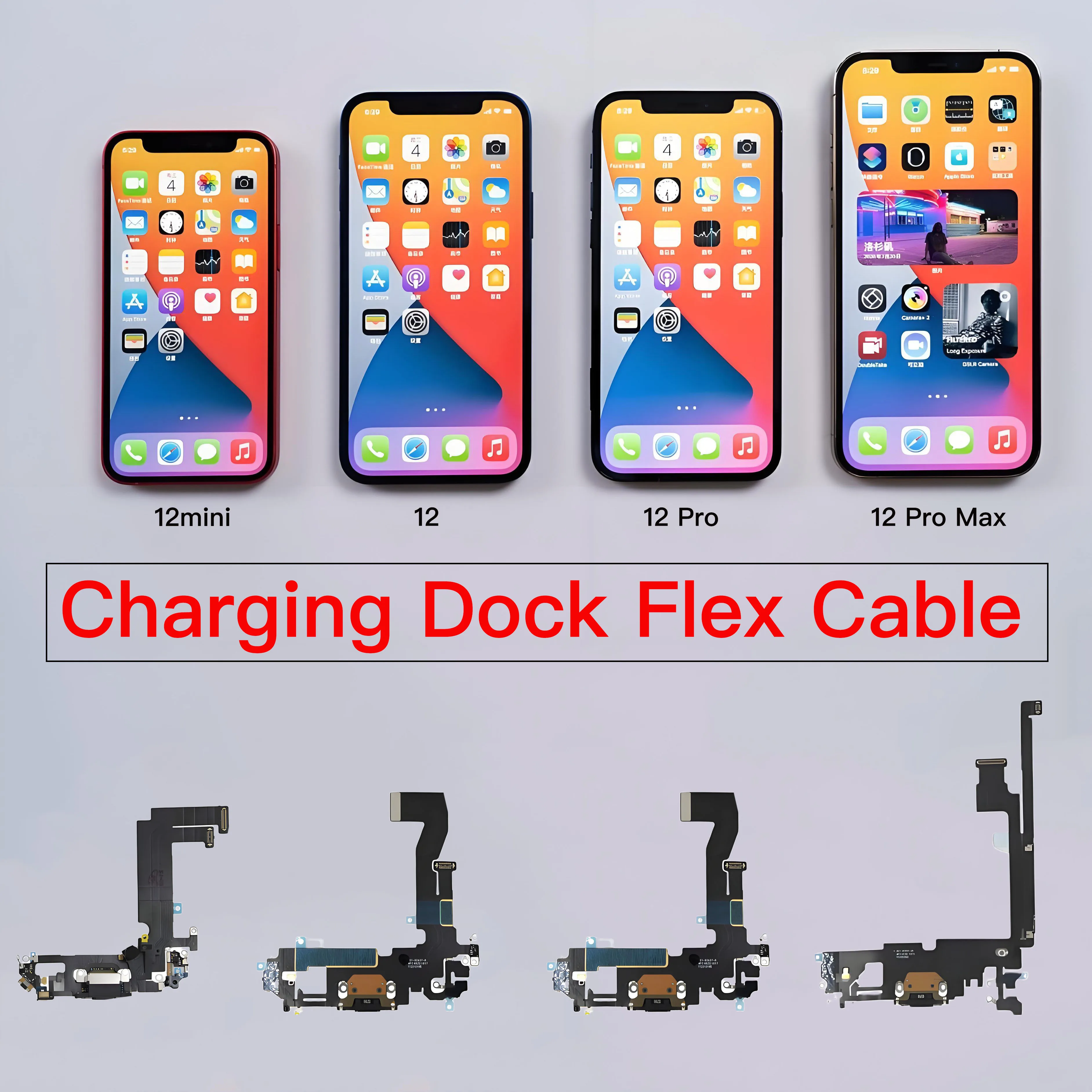 USB Charging Charger Port Flex Cable For iPhone 12 Mini Pro Max Dock Charger Connector With Microphone Flex Replacement
USB Charging Charger Port Flex Cable For iPhone 12 Mini Pro Max Dock Charger Connector With Microphone Flex Replacement