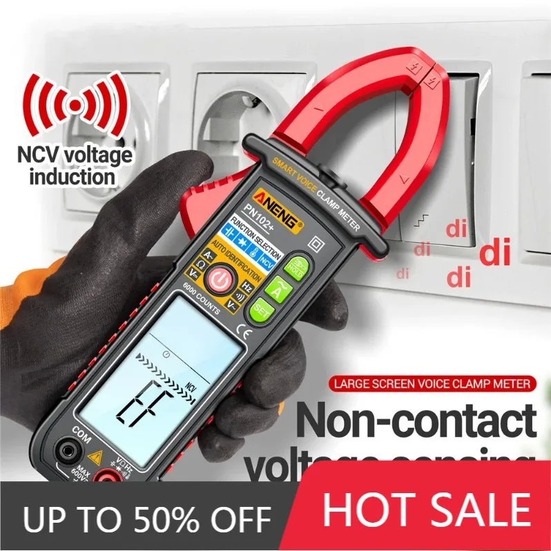 ANENG PN102 6000Counts Multi-function Clamp Multimeter Voice NCV Sensing Ohmmeter Voltage Ammeter Electrical Instruments
ANENG PN102 6000Counts Multi-function Clamp Multimeter Voice NCV Sensing Ohmmeter Voltage Ammeter Electrical Instruments