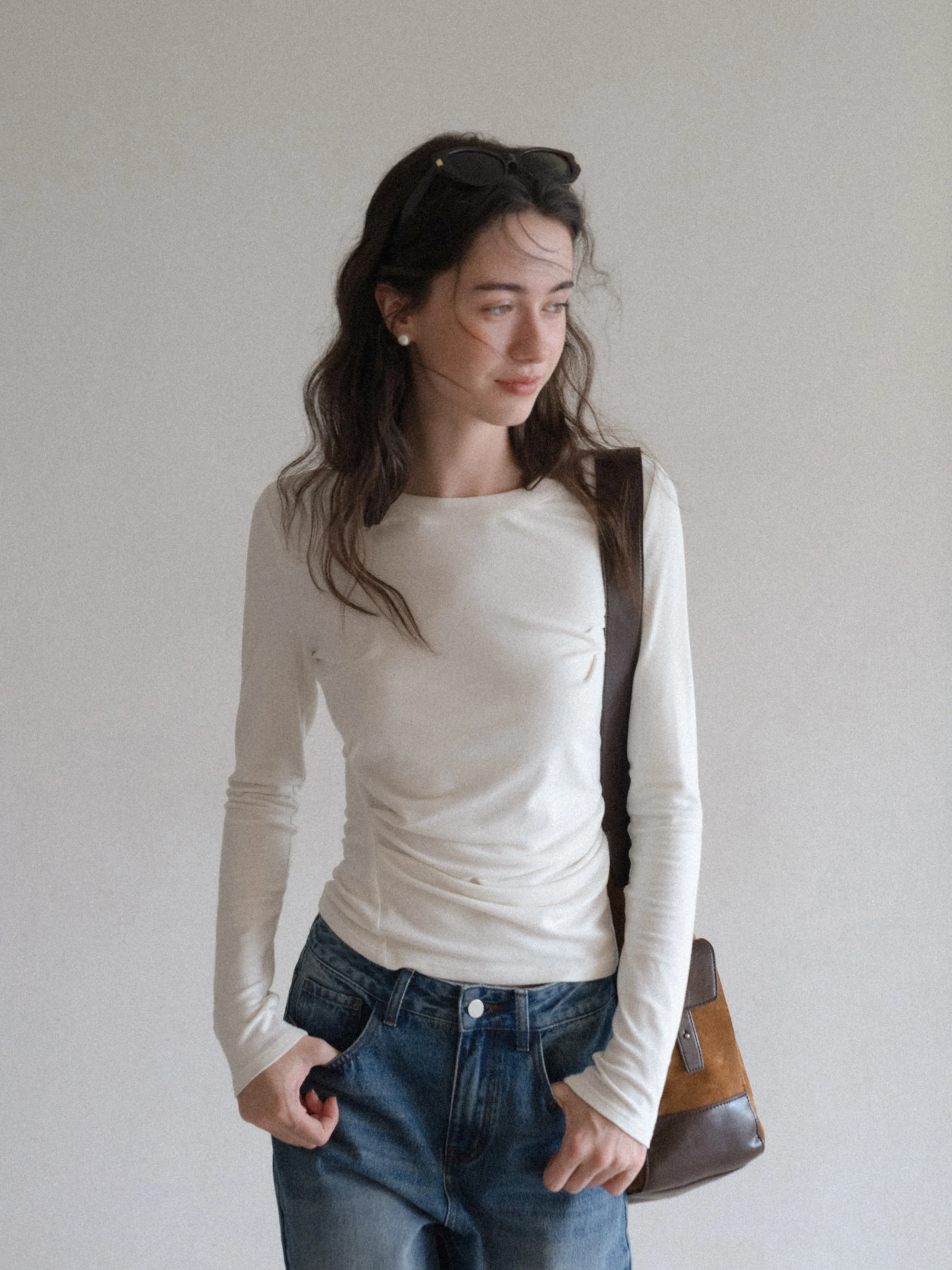 Двусторонняя футболка Eggka с круглым вырезом, подчеркивающая талию, с длинным рукавом, облегающая, для повседневной носки, базовый слой, внутренняя одежда.
Двусторонняя футболка Eggka с круглым вырезом, подчеркивающая талию, с длинным рукавом, облегающая, для повседневной носки, базовый слой, внутренняя одежда.