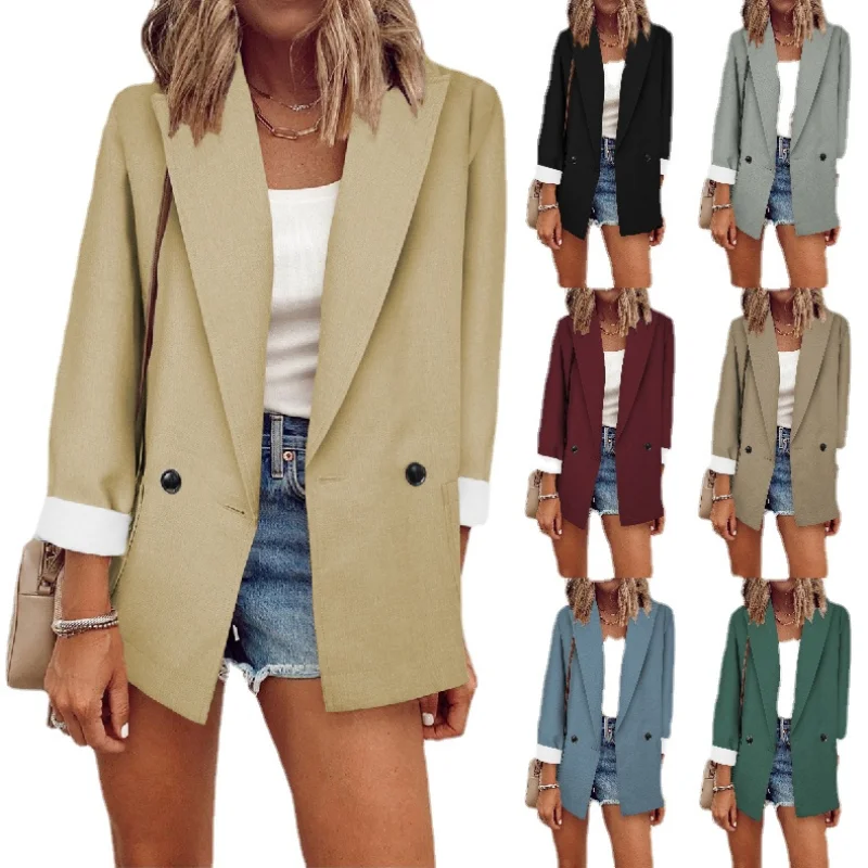 Long sleeve Blazer women 2023 fashionable autumn and winter new solid small suit single piece
Long sleeve Blazer women 2023 fashionable autumn and winter new solid small suit single piece