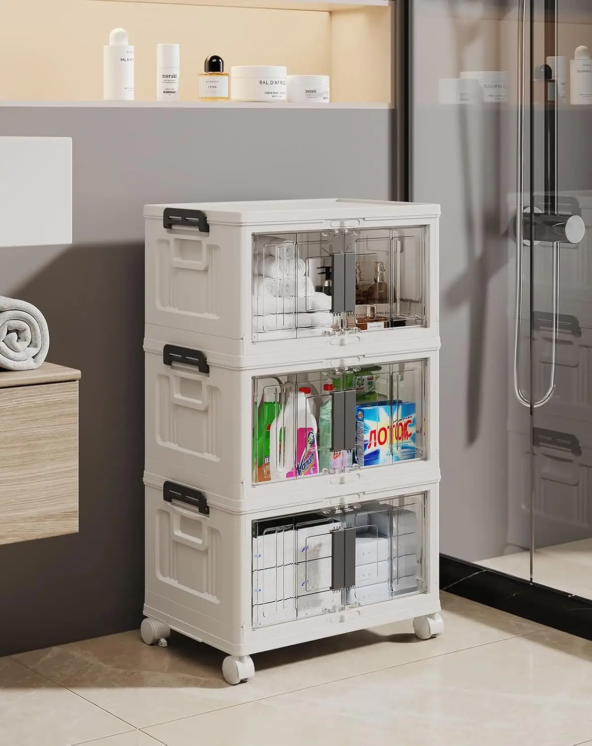 Складные штабелируемые контейнеры для хранения с колесиками и дверцами, складные пластиковые коробки размером 23QT для организации дома, 3 шт.
Складные штабелируемые контейнеры для хранения с колесиками и дверцами, складные пластиковые коробки размером 23QT для организации дома, 3 шт.