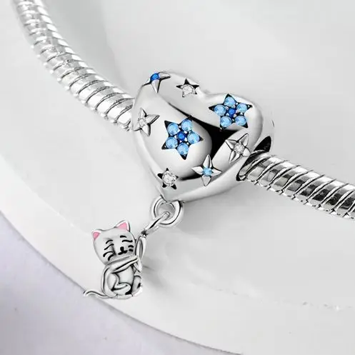 925 Sterling Silver Charm Bead Cat Heart-shaped Balloon For Women Fit Bracelet Diy Fine Jewelry Gift
925 Sterling Silver Charm Bead Cat Heart-shaped Balloon For Women Fit Bracelet Diy Fine Jewelry Gift
