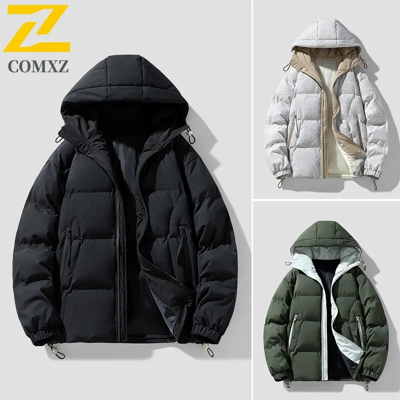 COMXZ 2025 Men Winter Stand Collar Solid Puffer Jacket Korean Style Thickened Hooded Casual Outdoor Sport Mountain Fishing Coat
COMXZ 2025 Men Winter Stand Collar Solid Puffer Jacket Korean Style Thickened Hooded Casual Outdoor Sport Mountain Fishing Coat