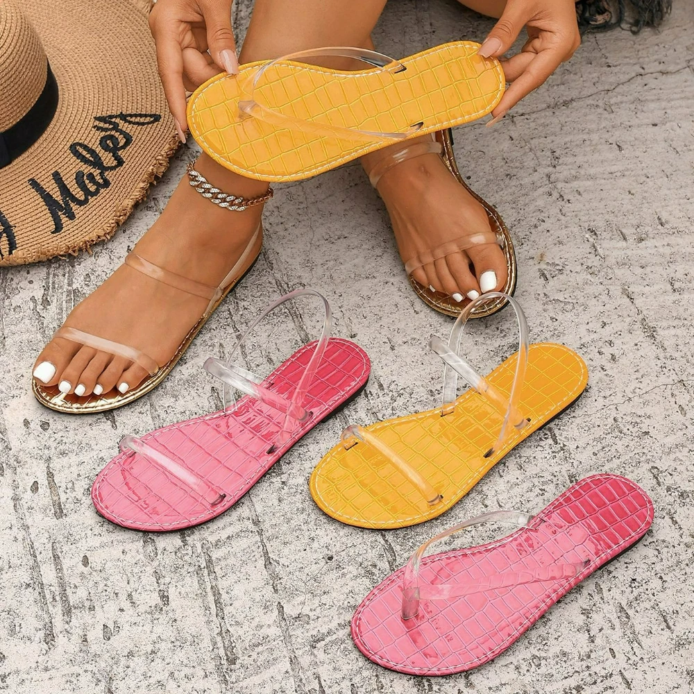 Roman Flat Shoes Women's Fashion Round Toe Open Toe Crystal Clear Strap Slip Foot Soft Sole Non-Slip Wear-Resistant Sandals
Roman Flat Shoes Women's Fashion Round Toe Open Toe Crystal Clear Strap Slip Foot Soft Sole Non-Slip Wear-Resistant Sandals