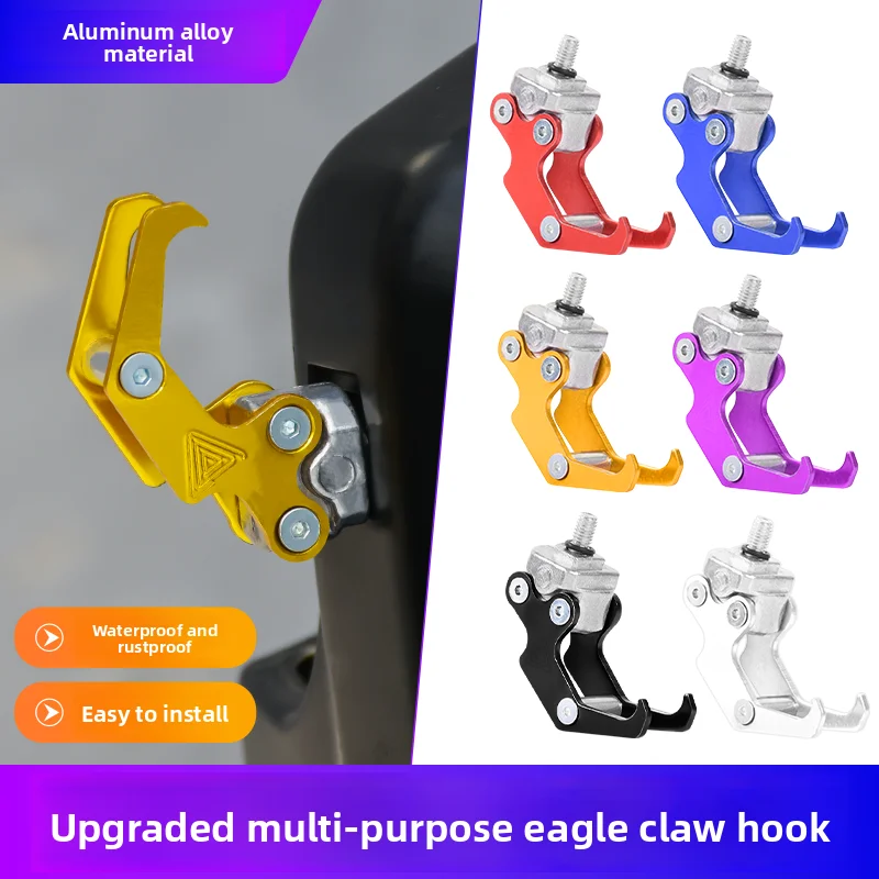 Modified multi-functional hook, made of aluminum alloy, suitable for motorcycles, helmet and luggage hooks.
Modified multi-functional hook, made of aluminum alloy, suitable for motorcycles, helmet and luggage hooks.