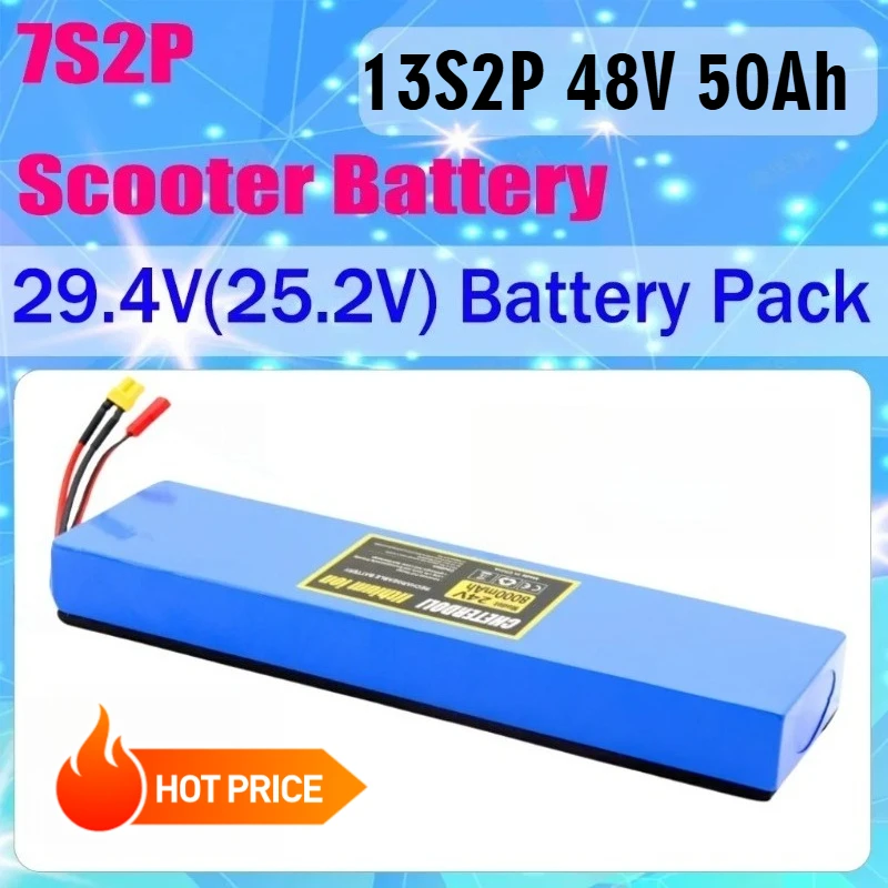 18650 7S2P Li-ion Rechargeable Battery Pack 25.2V Suitable for Battery Replacement of 29.4V Electric Scooters
18650 7S2P Li-ion Rechargeable Battery Pack 25.2V Suitable for Battery Replacement of 29.4V Electric Scooters