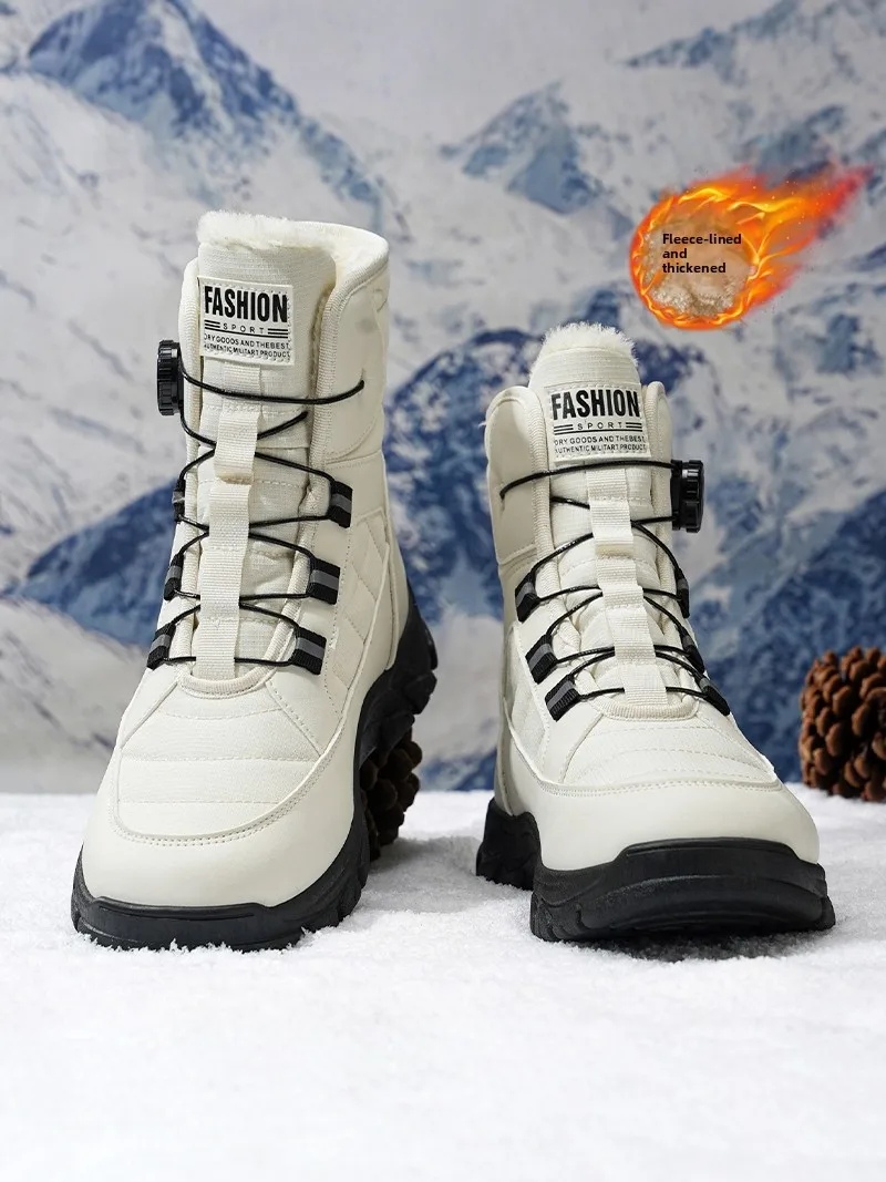 Men's Thickened Fleece Lined Snow Boots Outdoor Anti-slip Warm Cotton Shoes for -40 Degree Cold Resistant Casual Short Boots
Men's Thickened Fleece Lined Snow Boots Outdoor Anti-slip Warm Cotton Shoes for -40 Degree Cold Resistant Casual Short Boots
