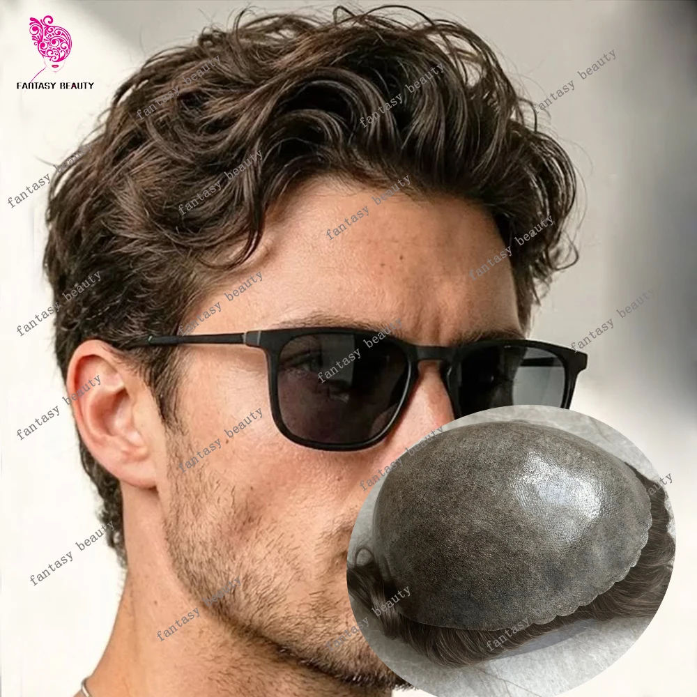 Cool Brown #3 #4Grey Black 0.1mm Poly PU Durable Men Wig Human Hair Men Toupee HairpieceThin Skin Base Male Hair Prosthe System
Cool Brown #3 #4Grey Black 0.1mm Poly PU Durable Men Wig Human Hair Men Toupee HairpieceThin Skin Base Male Hair Prosthe System