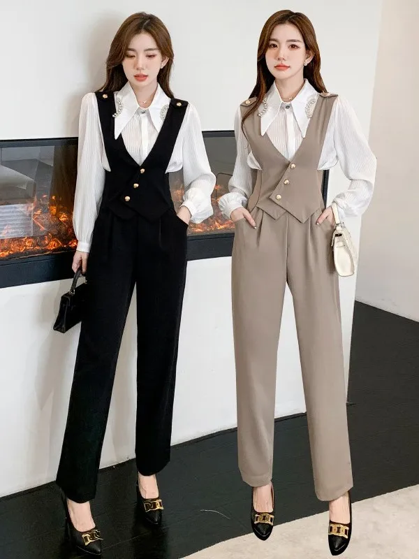 Весенний комбинезон с высокой талией и широкими штанинами, повседневный, модный, для офиса, с декоративными элементами, не требующий глажки, из полиэфирного волокна, женские брюки
Весенний комбинезон с высокой талией и широкими штанинами, повседневный, модный, для офиса, с декоративными элементами, не требующий глажки, из полиэфирного волокна, женские брюки