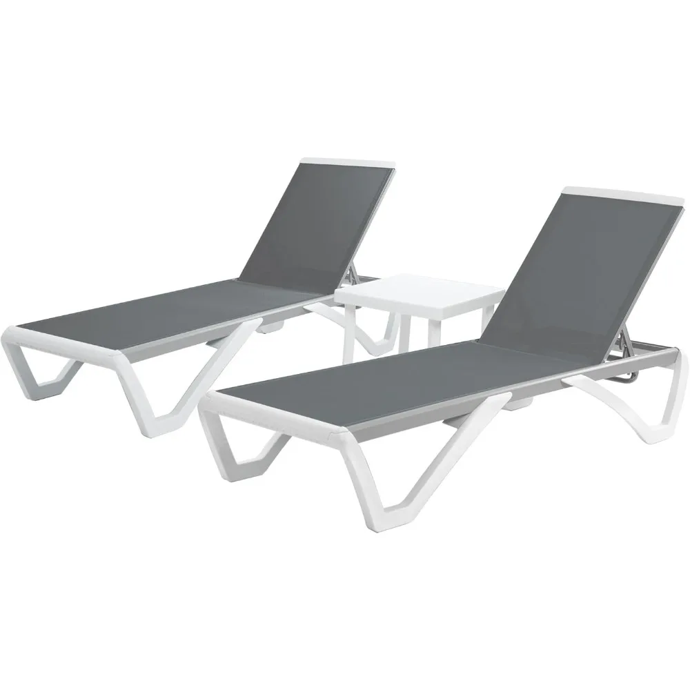 Patio Chaise Lounge Chair - Full Flat Alumium & Resin Legs, Outdoor Reclining Adjustable Chair for Sunbathing, Beach,
Patio Chaise Lounge Chair - Full Flat Alumium & Resin Legs, Outdoor Reclining Adjustable Chair for Sunbathing, Beach,