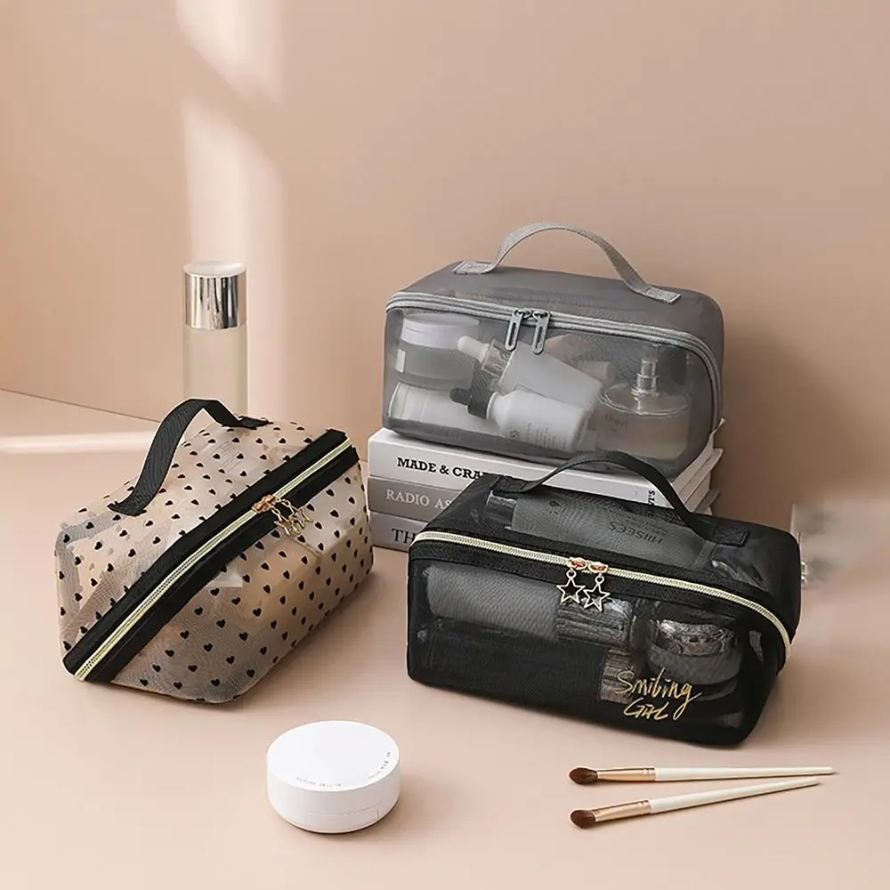 Portable Large Capacity Mesh Cosmetic Bag Star Zipper Black Grey Mesh Makeup Bags Travel Storage Case Offices Travel
Portable Large Capacity Mesh Cosmetic Bag Star Zipper Black Grey Mesh Makeup Bags Travel Storage Case Offices Travel