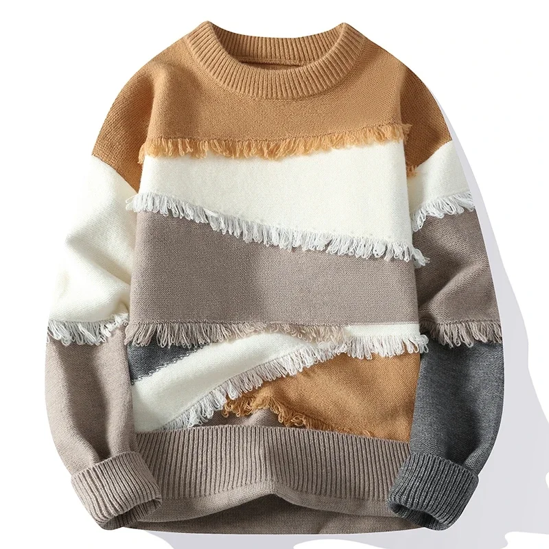 Cashmere Blend Sweater Men's O-neck Thickened Bottom Solid Color Twisted Pattern Autumn Winter Loose Knit Sweater 4XL-M
Cashmere Blend Sweater Men's O-neck Thickened Bottom Solid Color Twisted Pattern Autumn Winter Loose Knit Sweater 4XL-M