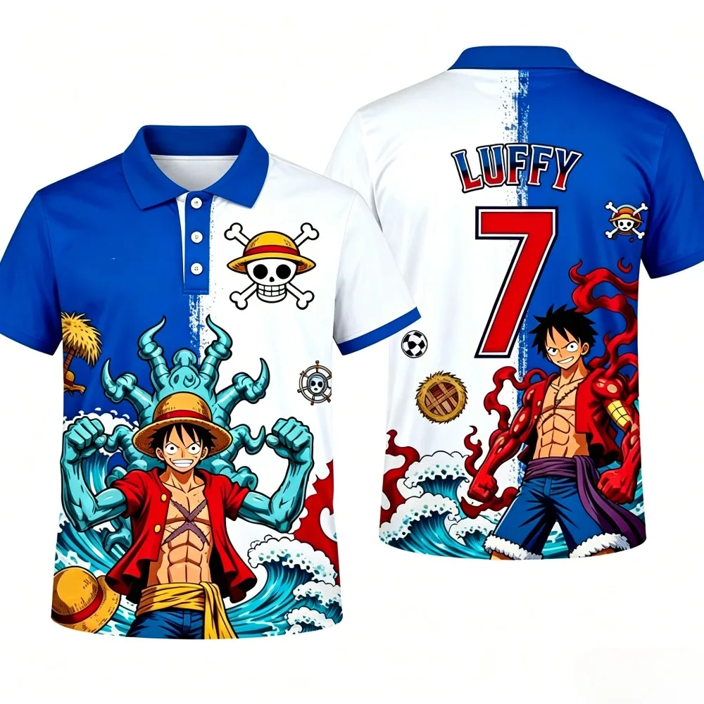 2026 Summer One Piece Luffy 3D Print T-Shirt Ocean Anime Short Sleeve Tee for Men's Sports Soccer Casual Breathable Polo Shirt
2026 Summer One Piece Luffy 3D Print T-Shirt Ocean Anime Short Sleeve Tee for Men's Sports Soccer Casual Breathable Polo Shirt