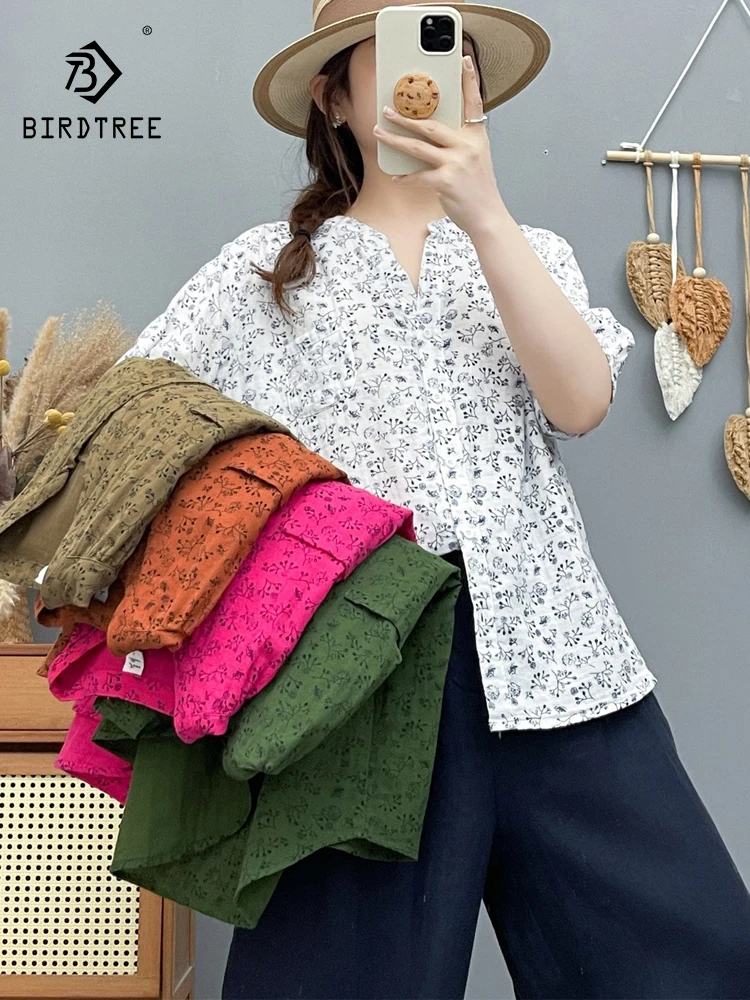 New 2026 Summer Women Cotton Yarn Half Sleeve Shirt, V Neck Floral Print, Mori Girl Fashion Versatile Soft Loose Blouse T65084CC
New 2026 Summer Women Cotton Yarn Half Sleeve Shirt, V Neck Floral Print, Mori Girl Fashion Versatile Soft Loose Blouse T65084CC