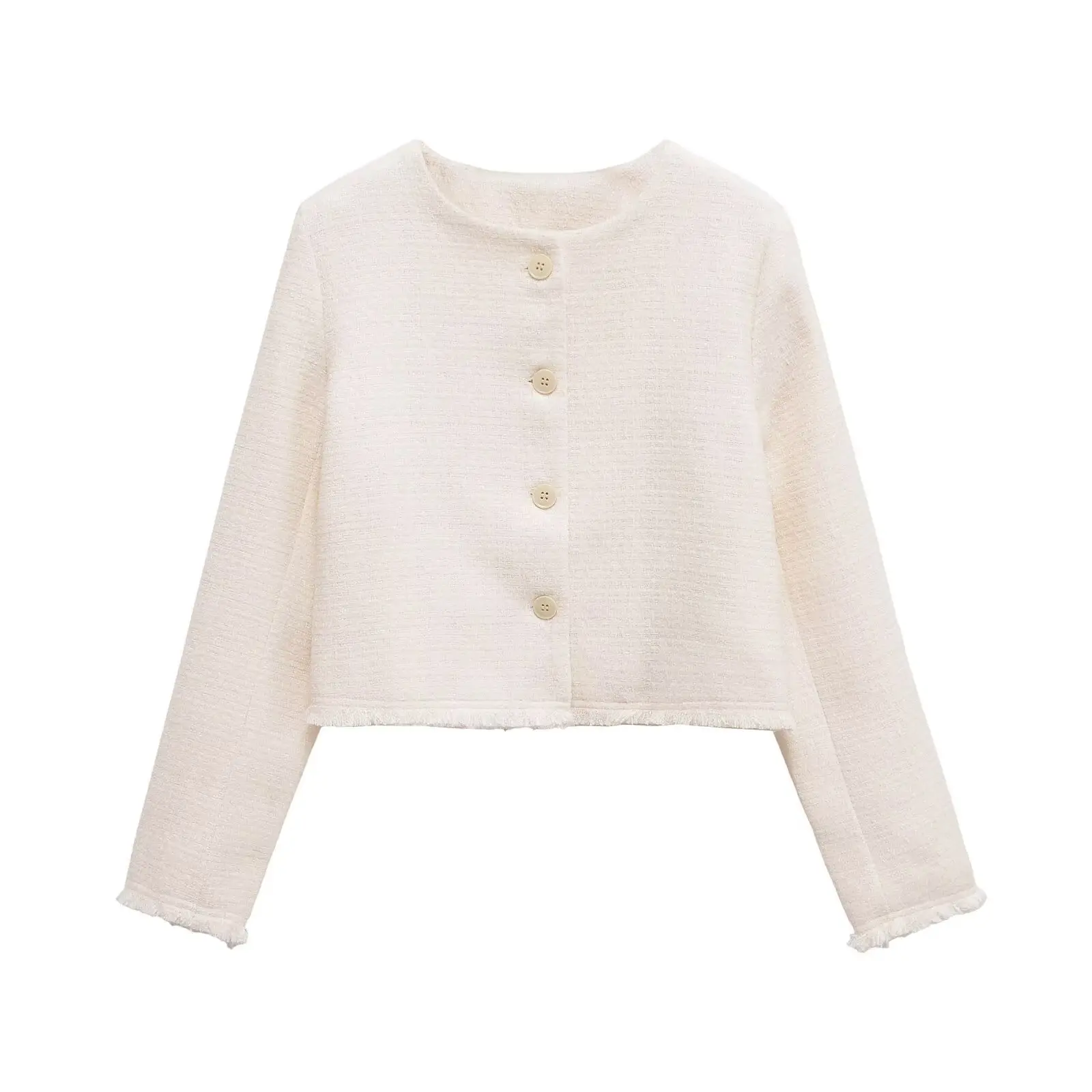 French Style Short Jacket Women's Round Neck Single Button Trim Decorated Outerwear Autumn New Arrival Fashionable Top
French Style Short Jacket Women's Round Neck Single Button Trim Decorated Outerwear Autumn New Arrival Fashionable Top