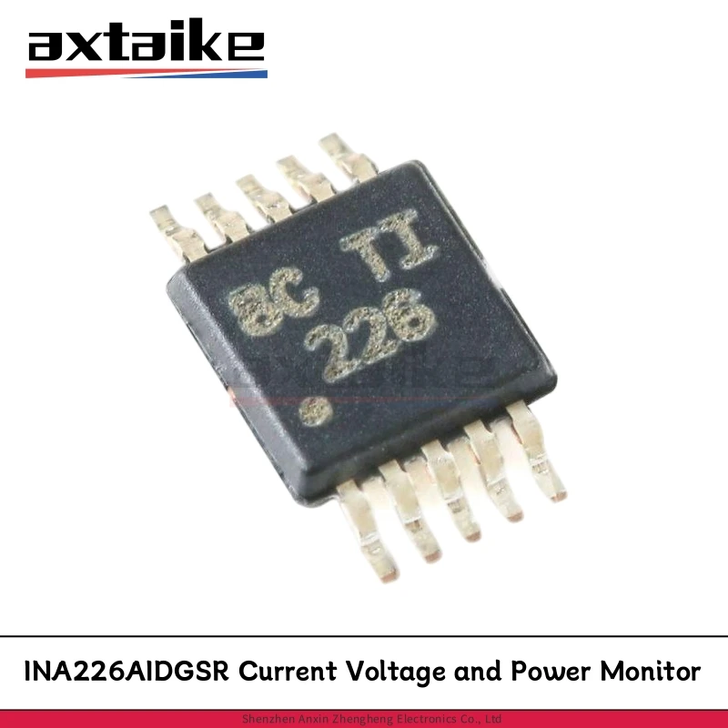 5PCS INA226AIDGSR VSSOP-10 marking : 226 36V 16Bit Ultra-Precise I2C Output Current Voltage and Power Monitor With Alert SMD IC
5PCS INA226AIDGSR VSSOP-10 marking : 226 36V 16Bit Ultra-Precise I2C Output Current Voltage and Power Monitor With Alert SMD IC