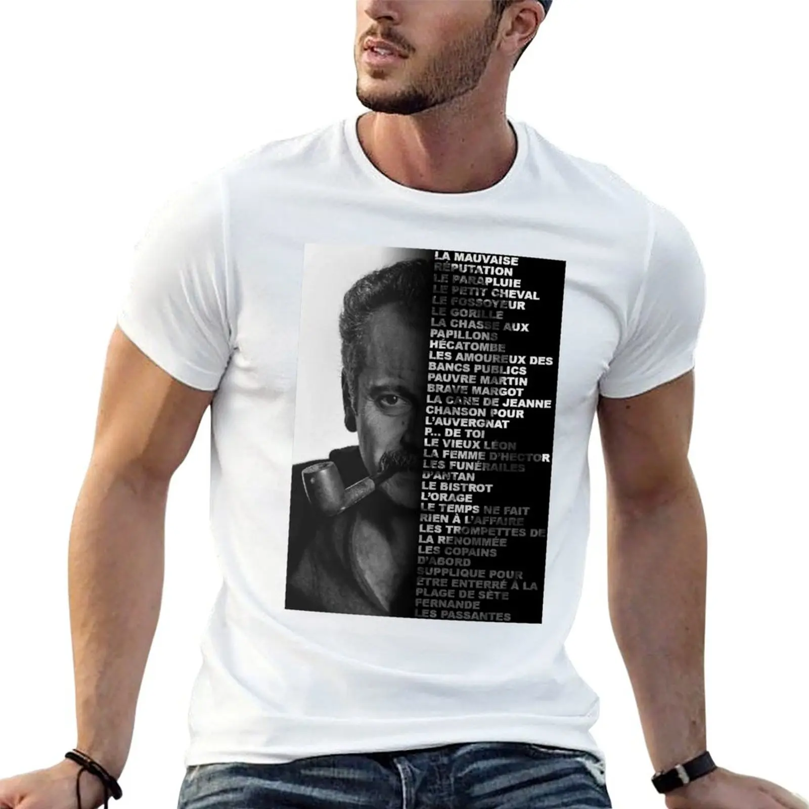 Songs by Georges Brassens T-Shirt cotton t shirt pack t shirts for man slim fit T-Shirt
Songs by Georges Brassens T-Shirt cotton t shirt pack t shirts for man slim fit T-Shirt