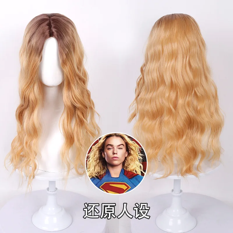 Super girl Long Curly Cosplay Wig Middle Part Dyed Scalp Top Women Superhero Wig For Halloween
Super girl Long Curly Cosplay Wig Middle Part Dyed Scalp Top Women Superhero Wig For Halloween