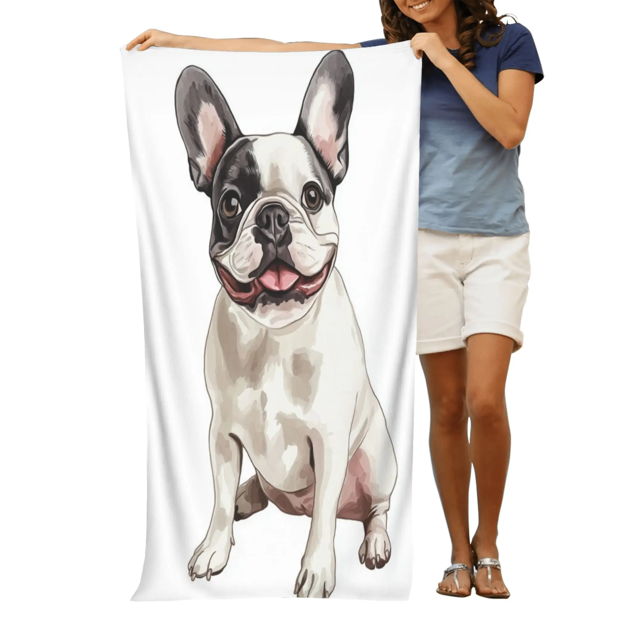 Adorable French Bulldog Dog Lover Beach Towel Bath Mat Quick Dry Absorbent Tropical Print Pool Resort Spa Gift Idea 70x140cm
Adorable French Bulldog Dog Lover Beach Towel Bath Mat Quick Dry Absorbent Tropical Print Pool Resort Spa Gift Idea 70x140cm
