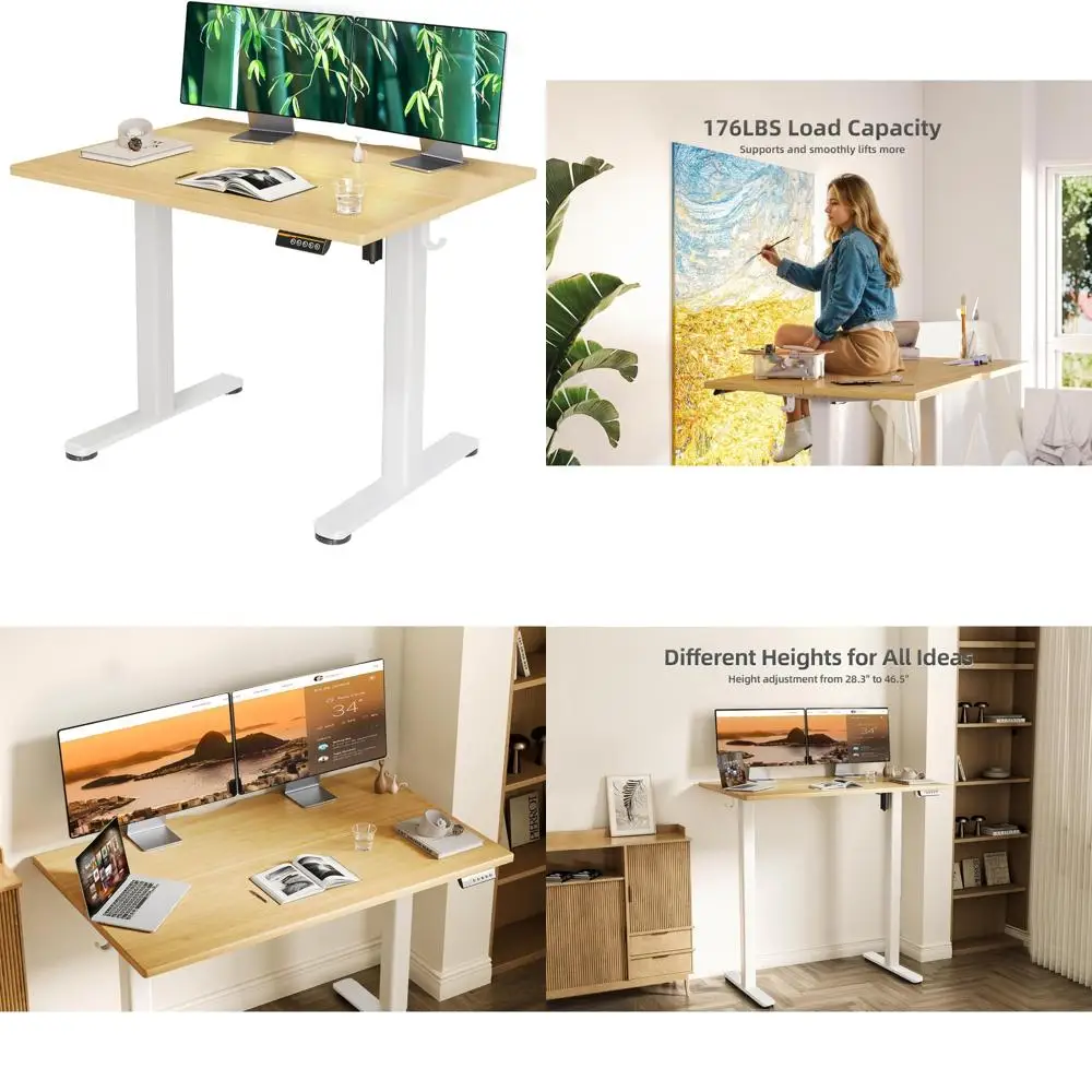 Adjustable Height Bamboo Electric Desk, 40x24 Inches, Splicing Board for Home Office
Adjustable Height Bamboo Electric Desk, 40x24 Inches, Splicing Board for Home Office