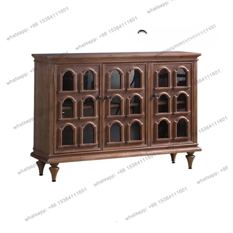 Medieval style decorative locker glass door dust cabinet walnut color retro home storage cabinet
Medieval style decorative locker glass door dust cabinet walnut color retro home storage cabinet