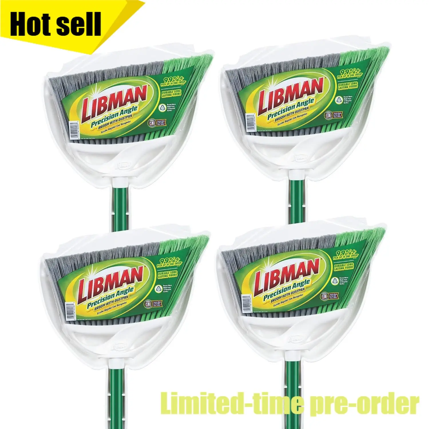 Green White 11 Inch Wide Precision Angle Brooms Steel Handle Dust Pans Pack Of 4
Green White 11 Inch Wide Precision Angle Brooms Steel Handle Dust Pans Pack Of 4