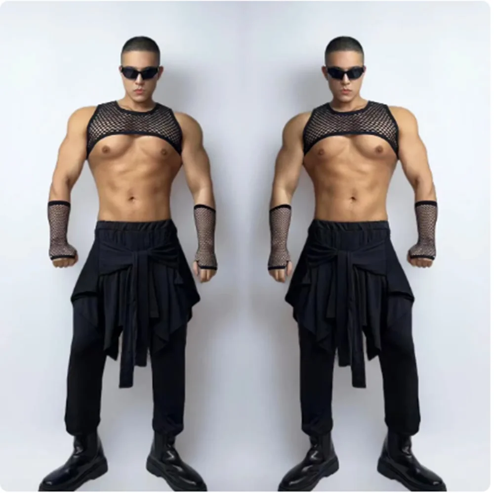 Sexy Gogo Dancer Costume Adult Male Clubwear Mesh Tops Pants Nightclub Bar Jazz Hip Hop Dancewear Party Rave Outfit
Sexy Gogo Dancer Costume Adult Male Clubwear Mesh Tops Pants Nightclub Bar Jazz Hip Hop Dancewear Party Rave Outfit