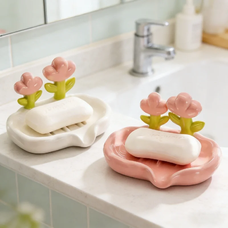 Luxury Floral Soap Holder Punch-Free Drainage Plastic Dish Stylish Bathroom Accessory Flower Modeling for Home Storage And Decor
Luxury Floral Soap Holder Punch-Free Drainage Plastic Dish Stylish Bathroom Accessory Flower Modeling for Home Storage And Decor