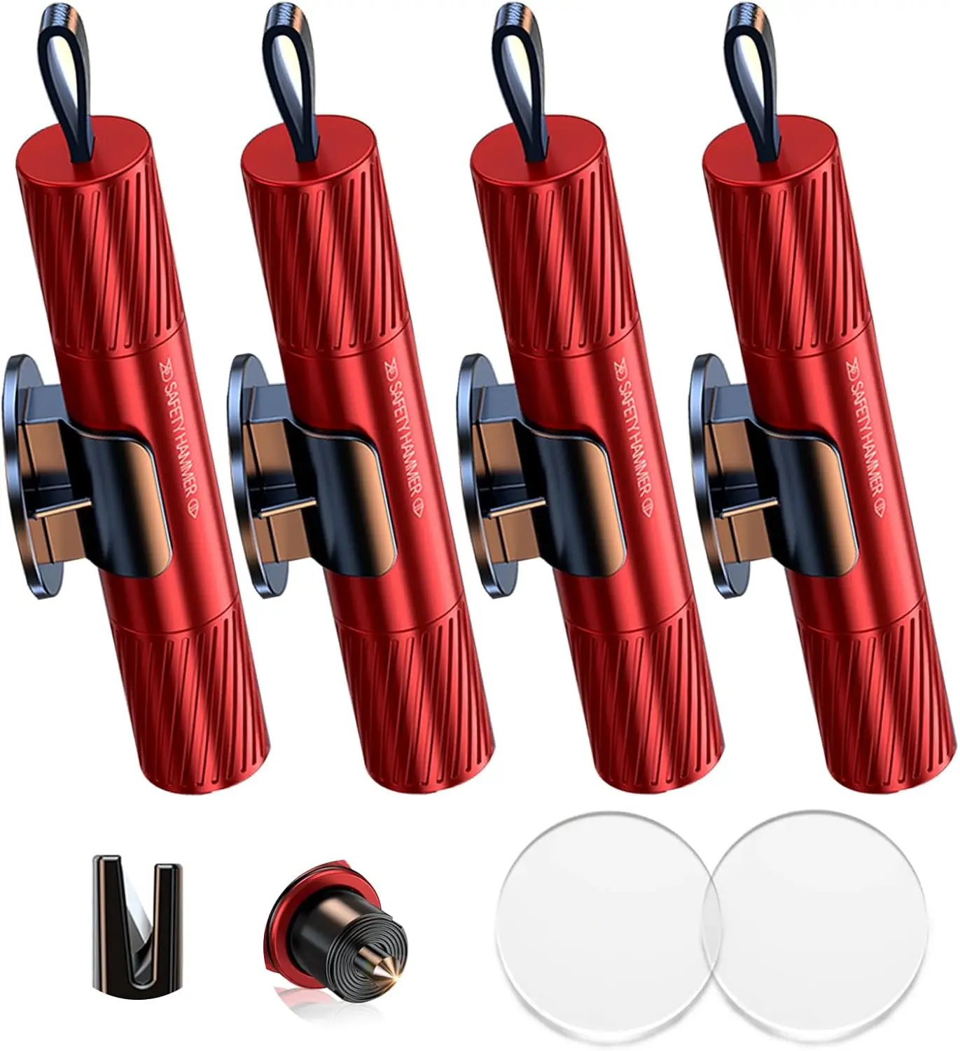 4-Pack Emergency Car Window Breaker and Seatbelt Cutter Tool, Safe Auto Rescue Kit for Land and Underwater Use (Red)
4-Pack Emergency Car Window Breaker and Seatbelt Cutter Tool, Safe Auto Rescue Kit for Land and Underwater Use (Red)