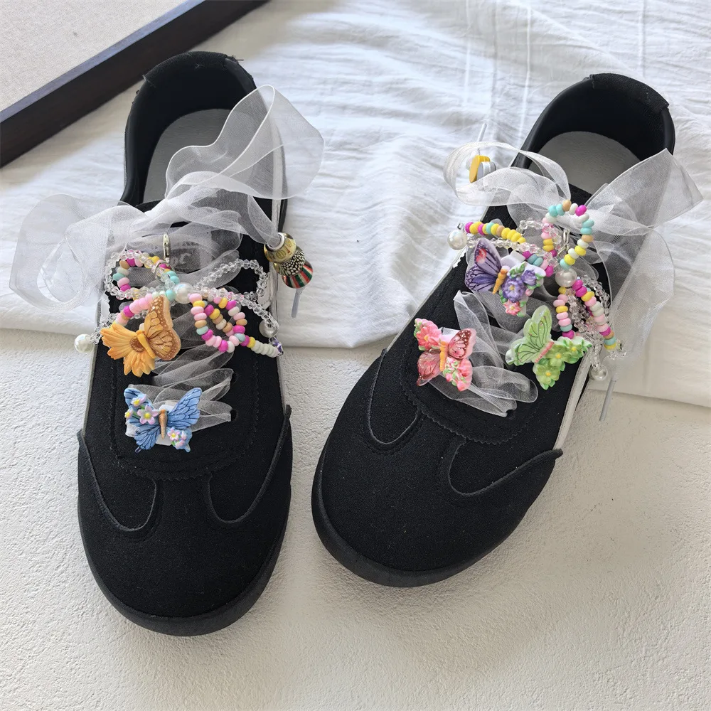 New Pink Pearl Lace Bow Shoe Laces Charms for Sneakers Decorations Flower Bear Love Shoe Charm Buckle DIY Shoes Accessories 1PCS
New Pink Pearl Lace Bow Shoe Laces Charms for Sneakers Decorations Flower Bear Love Shoe Charm Buckle DIY Shoes Accessories 1PCS