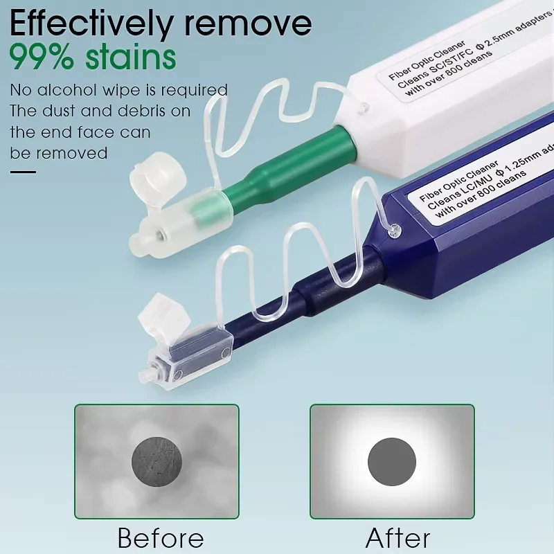 Ручка-очиститель для оптоволоконных коннекторов 1.25 мм, 2.5 мм, инструмент для очистки в один клик, эффективность 99%
Ручка-очиститель для оптоволоконных коннекторов 1.25 мм, 2.5 мм, инструмент для очистки в один клик, эффективность 99%