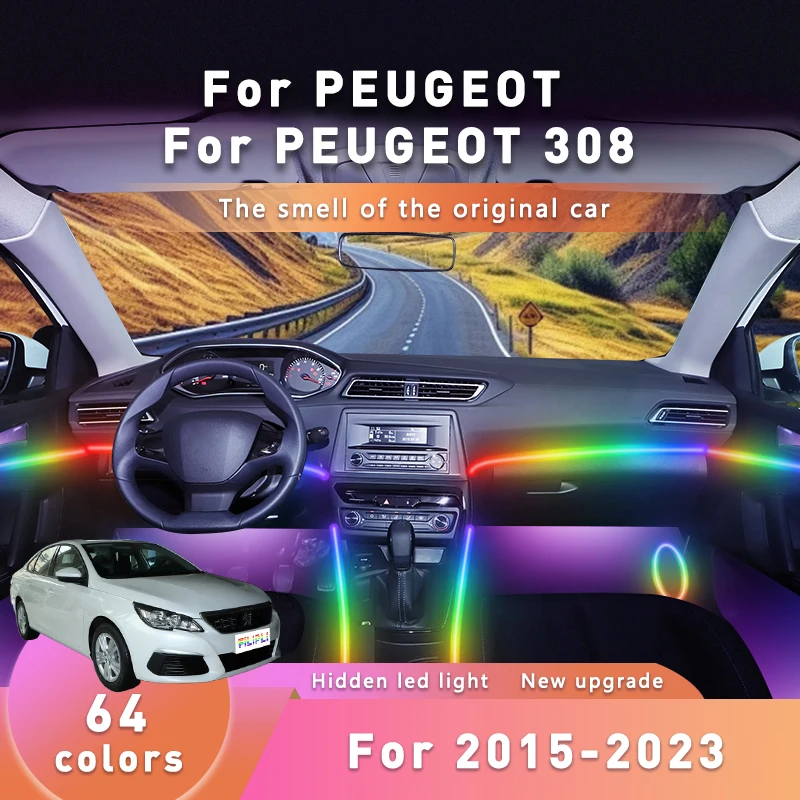 Для PEUGEOT 308 для 2021 64, RGB автомобильный окружающий свет, Bluetooth-управляемая полоса внутреннего освещения автомобиля, сделай сам, светодиодная лента для салона автомобиля
Для PEUGEOT 308 для 2021 64, RGB автомобильный окружающий свет, Bluetooth-управляемая полоса внутреннего освещения автомобиля, сделай сам, светодиодная лента для салона автомобиля