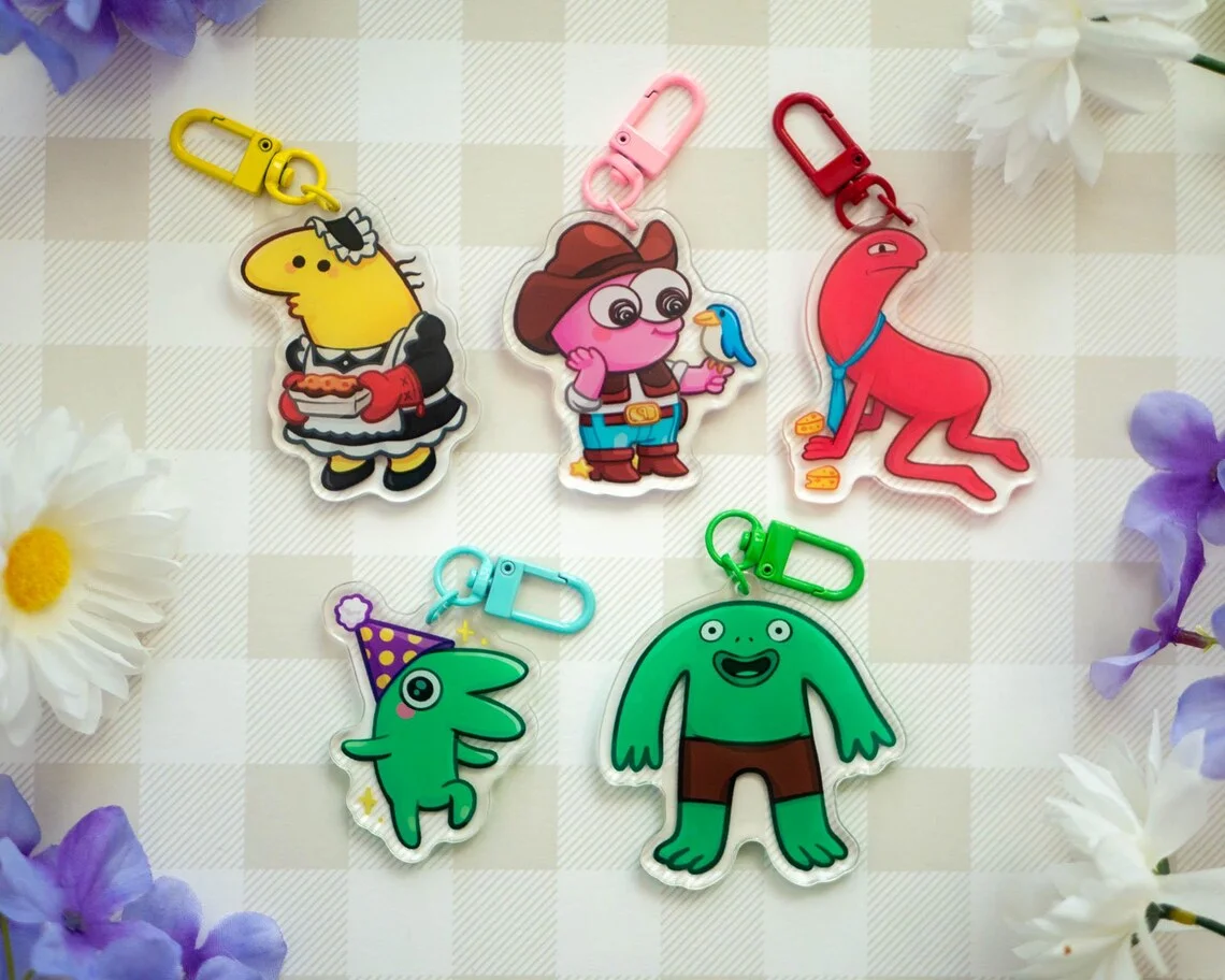 Smiling Friend Acrylic Pendant | Charlie, Pym, Graep, Allen, and Mr. Frog Keychains
Smiling Friend Acrylic Pendant | Charlie, Pym, Graep, Allen, and Mr. Frog Keychains