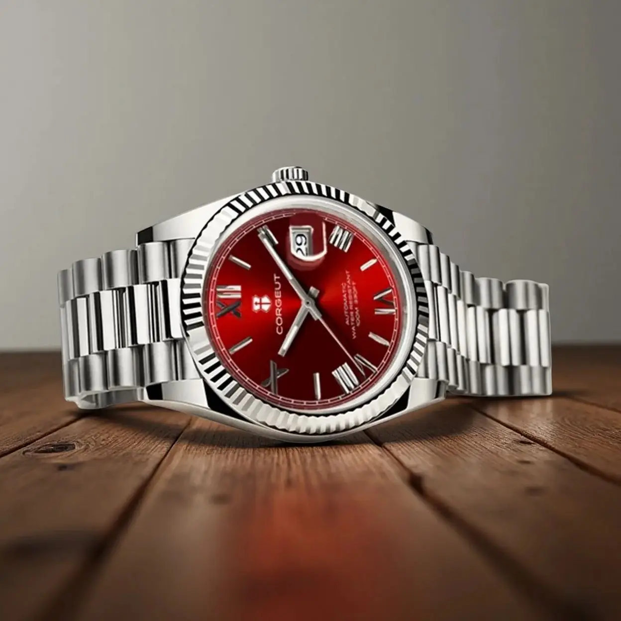 Мужские водонепроницаемые часы с сапфировым стеклом и датой, 36 мм
Мужские водонепроницаемые часы с сапфировым стеклом и датой, 36 мм