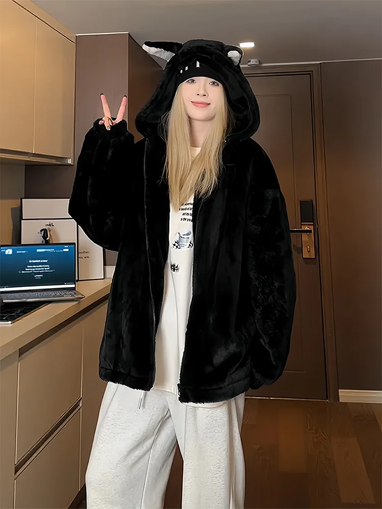 Утепленная куртка из искусственного кроличьего меха с капюшоном для мужчин и женщин, теплая зимняя мягкая жилетка из овечьего меха, простое пальто с длинными рукавами
Утепленная куртка из искусственного кроличьего меха с капюшоном для мужчин и женщин, теплая зимняя мягкая жилетка из овечьего меха, простое пальто с длинными рукавами