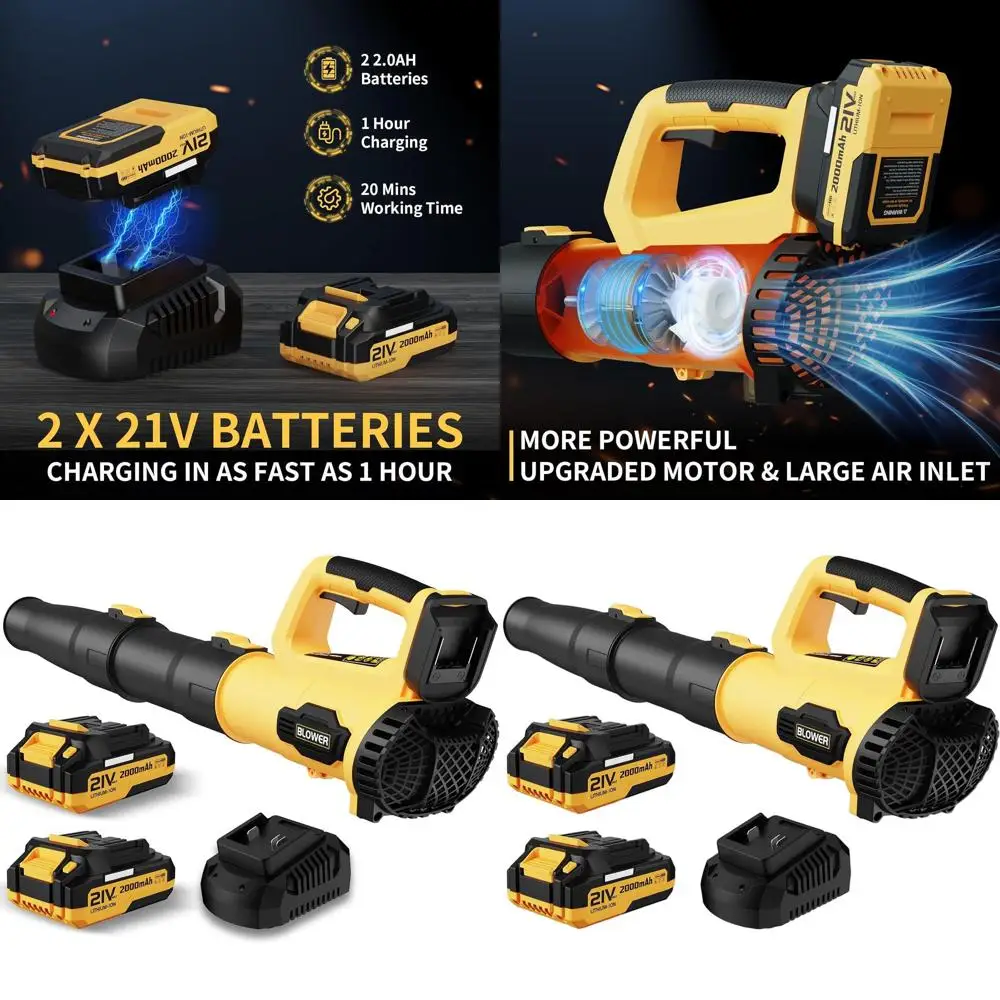 Аккумуляторная воздуходувка для листьев 21 В с аккумуляторами 2x2,0 Ач и зарядным устройством, легкая для патио, газона, чистки листьев и пыли, LP69, желтый
Аккумуляторная воздуходувка для листьев 21 В с аккумуляторами 2x2,0 Ач и зарядным устройством, легкая для патио, газона, чистки листьев и пыли, LP69, желтый