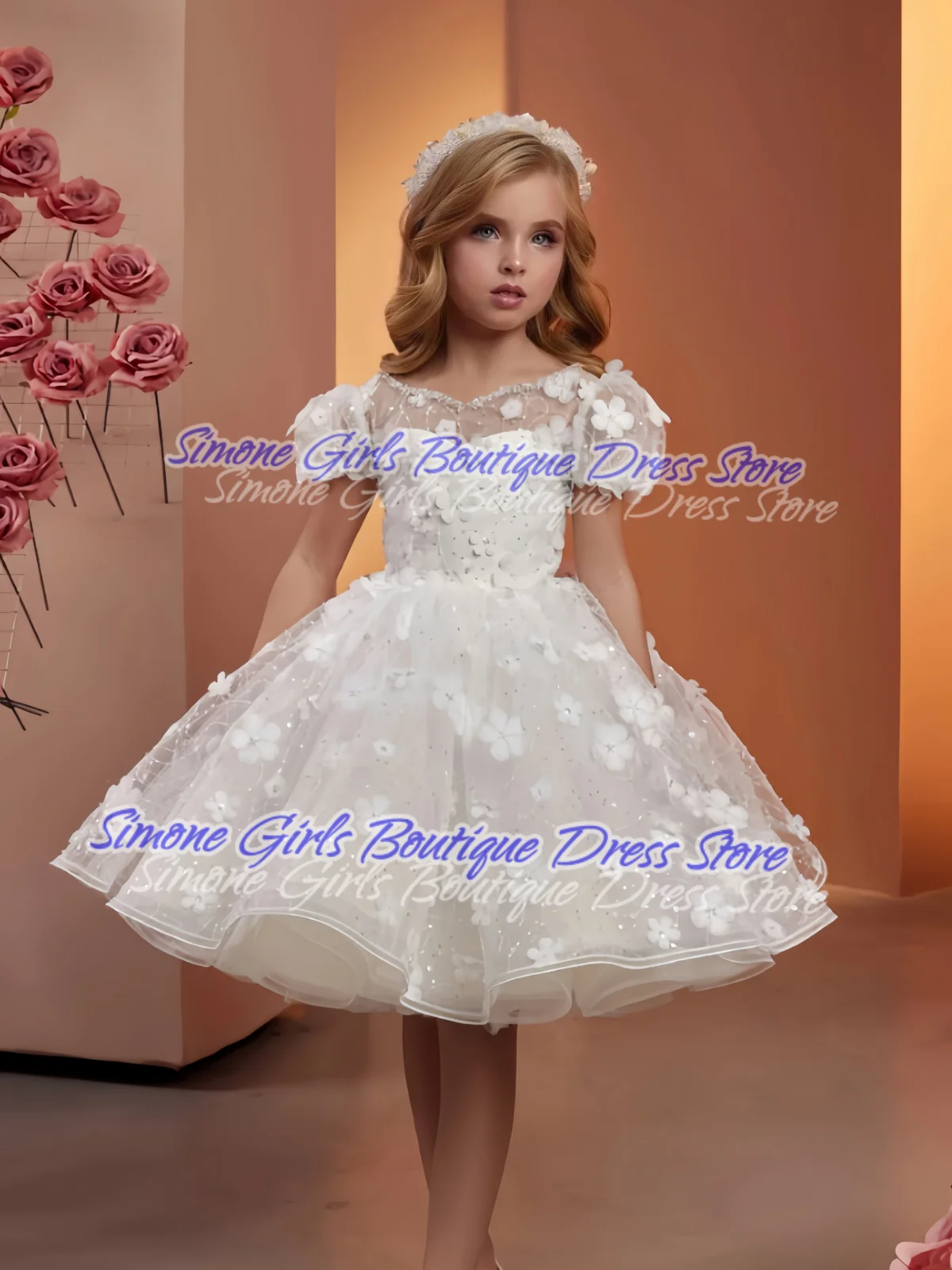 Lace skirt flower decoration puff sleeves Pleated skirt Flower Girls Dress for Wedding Ceremonies Photo Shoots Dance Party
Lace skirt flower decoration puff sleeves Pleated skirt Flower Girls Dress for Wedding Ceremonies Photo Shoots Dance Party