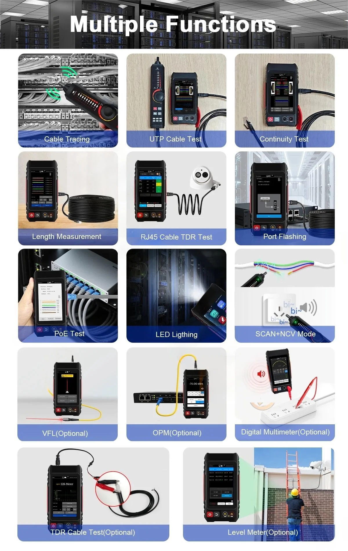 LT-600 Тестер сетевого кабеля Тестер RJ45 Кабельный трекер Тестер локальной сети Комплект сетевых инструментов Тестер кабеля UTP Тестер PoE Локатор кабеля
LT-600 Тестер сетевого кабеля Тестер RJ45 Кабельный трекер Тестер локальной сети Комплект сетевых инструментов Тестер кабеля UTP Тестер PoE Локатор кабеля